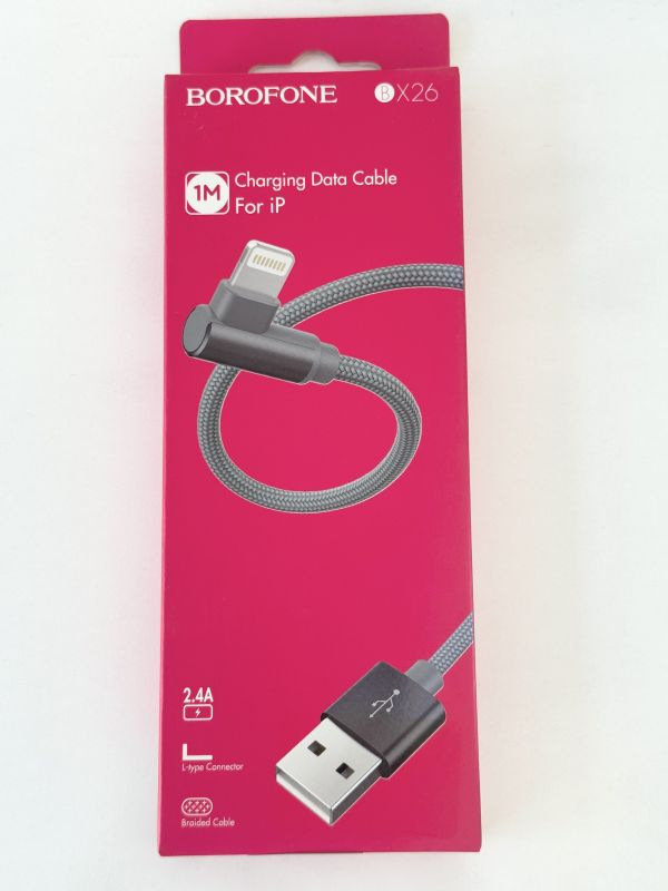 Cablu de încărcare Borofone Lightning, înclinat (formă de L), 1M